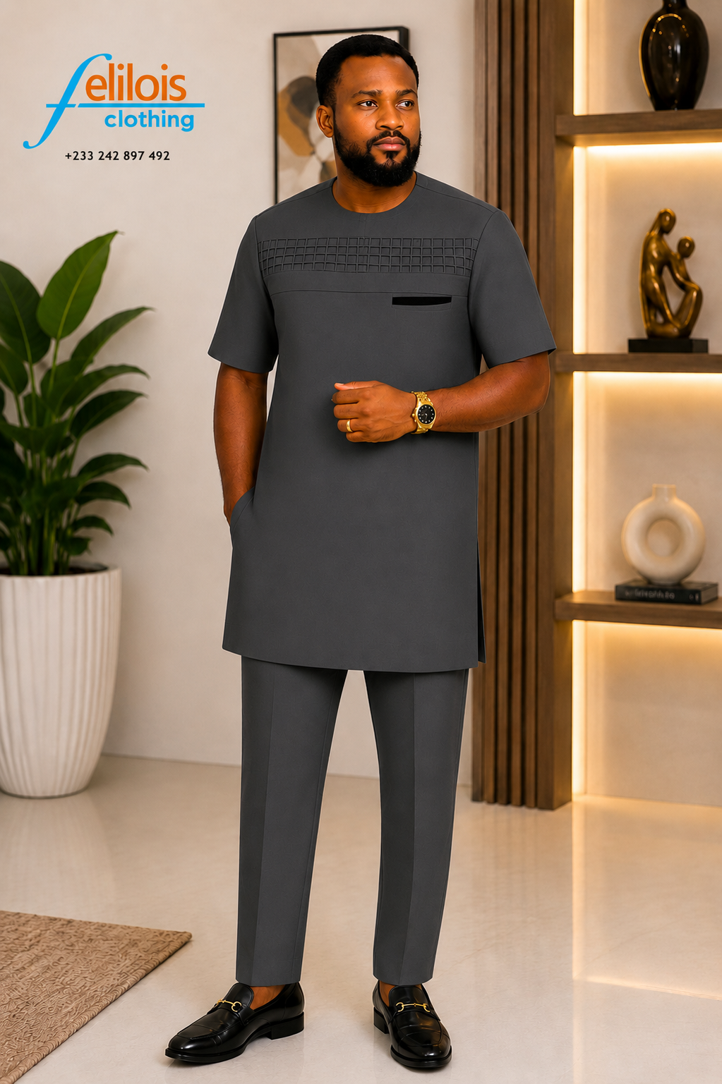 Short-Sleeve (16) Kaftan Short Sleeve SL- 016 - Image 1